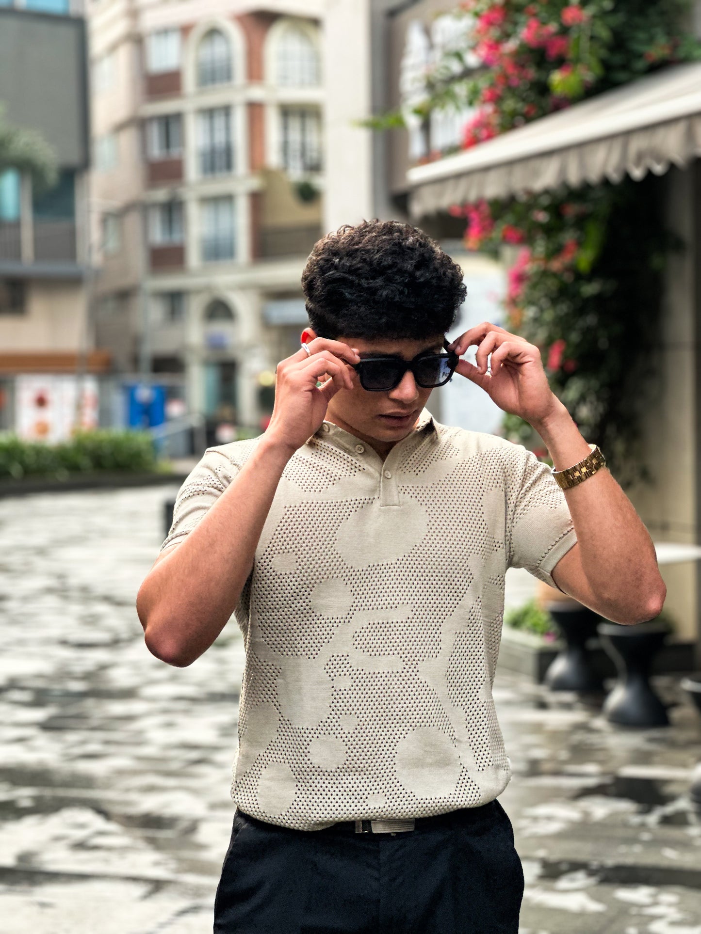 Old Money Beige Knit Polo – Premium Men’s Polo Shirt