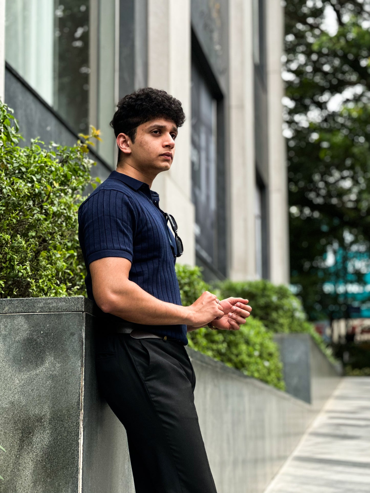 Old Money Blue Knit Polo – Premium Men’s Polo Shirt