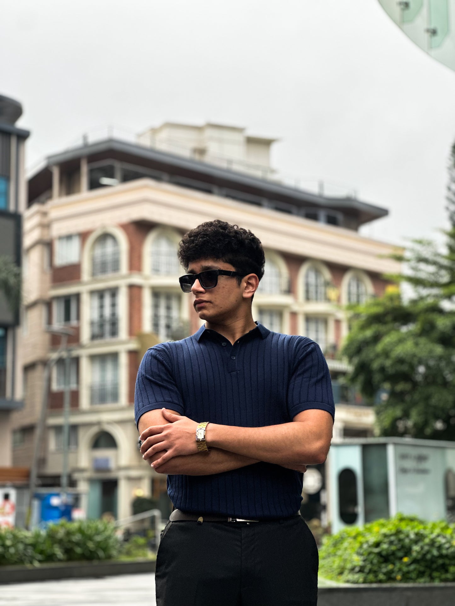 Old Money Blue Knit Polo – Premium Men’s Polo Shirt